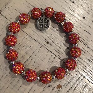 Rustic Cuff Jessica Orange with Silver